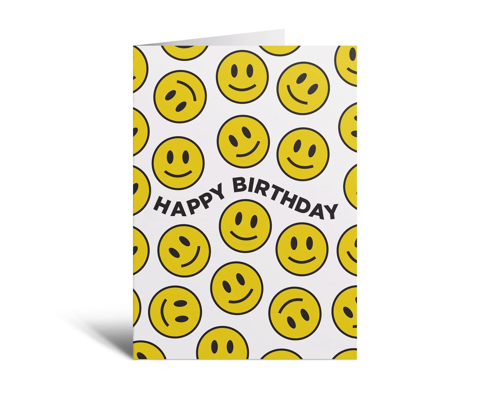 Happy Birthday Yellow Smiley Greeting Card - Image 2