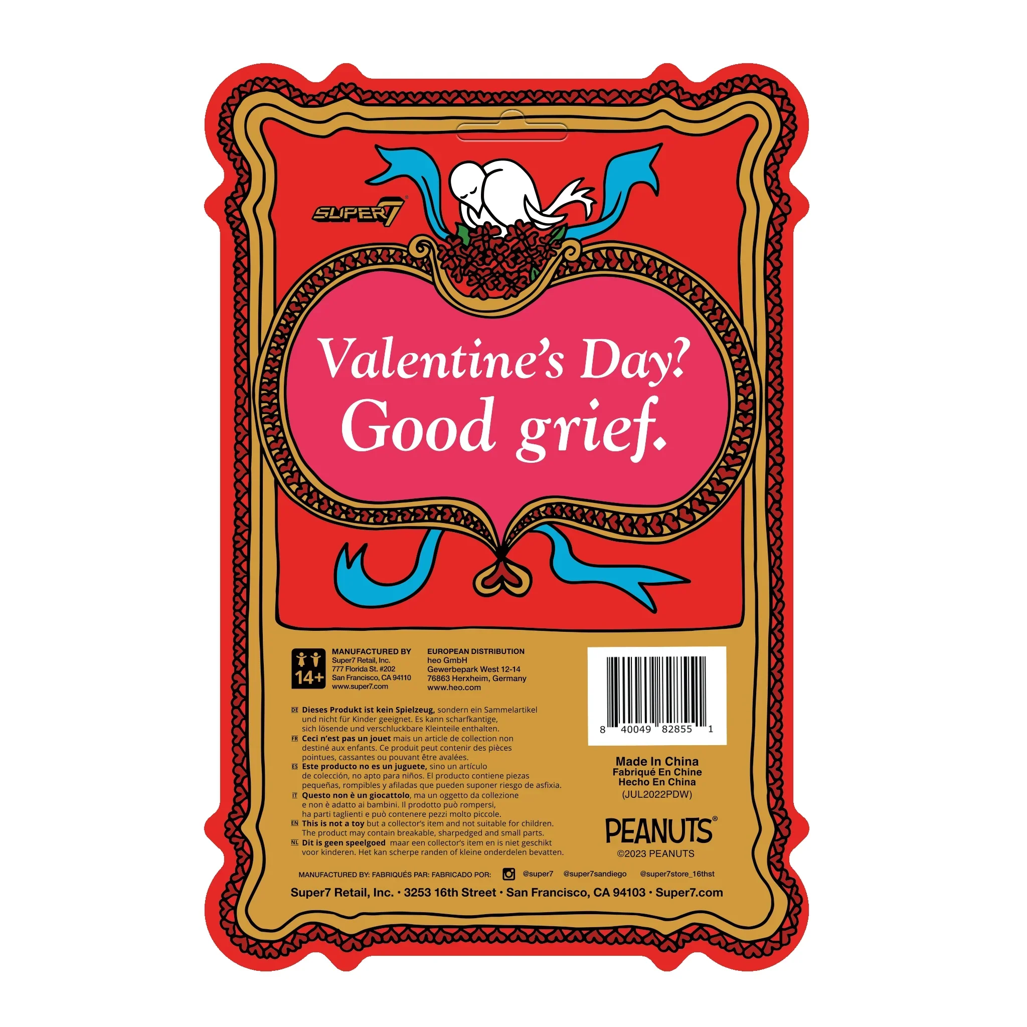 Peanuts ReAction Figures I Hate Valentine's Day Charlie Brown - Image 3