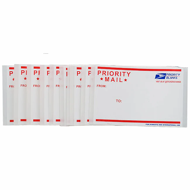 Priority Mail Horizontal - Eggshell Sticker Pack