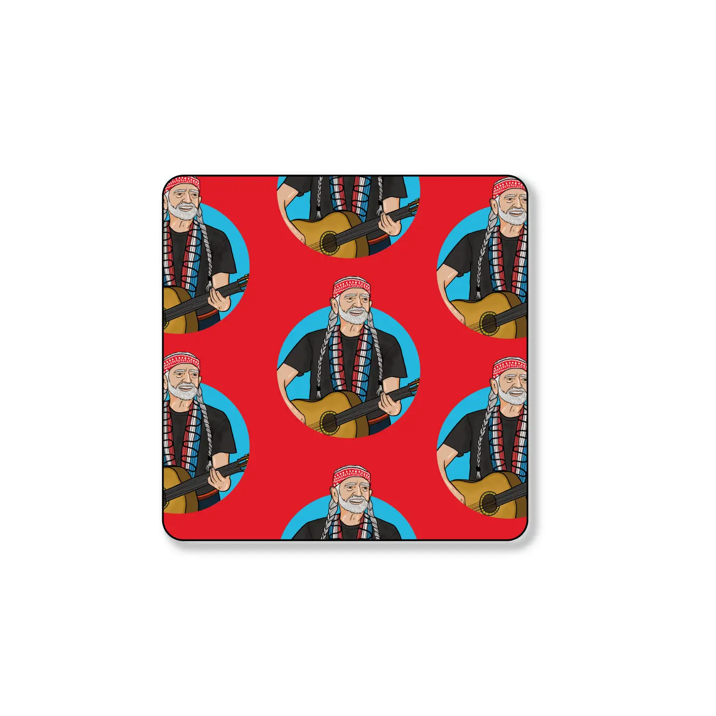 Willie Nelson Square Coaster